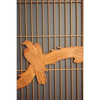 鷹松木彫 書院 2枚1組　R2528 