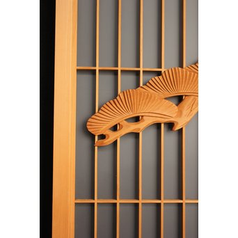 鷹松木彫 書院 2枚1組　R2528 