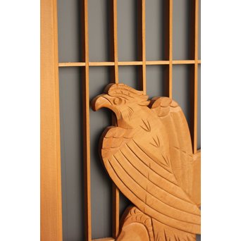 鷹松木彫 書院 2枚1組　R2528 