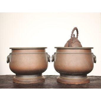 蝙蝠手瓶掛/火鉢/涼炉 2個1組　M177 