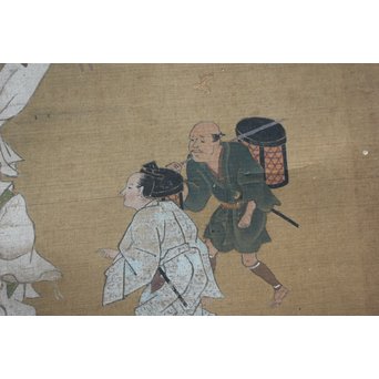 古絵巻 まくり 風俗画　Z200 