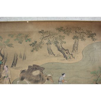 古絵巻 まくり 風俗画　Z200 