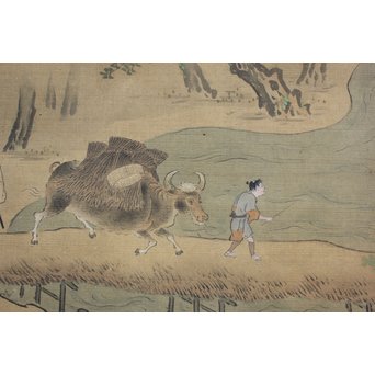 古絵巻 まくり 風俗画　Z200 