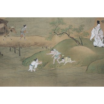 古絵巻 まくり 風俗画　Z200 