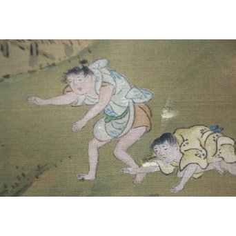 古絵巻 まくり 風俗画　Z200 