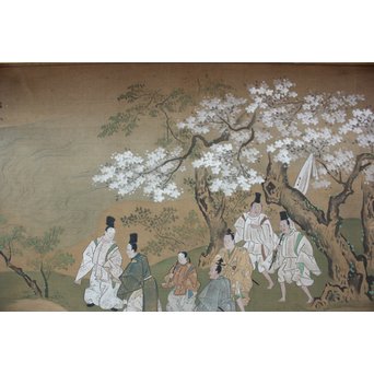 古絵巻 まくり 風俗画　Z200 