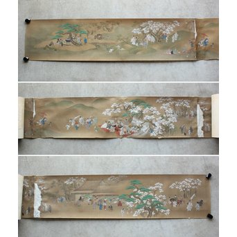 古絵巻 まくり 風俗画　Z200