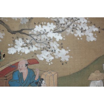 古絵巻 まくり 風俗画　Z200 