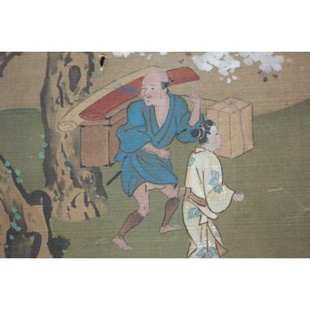 古絵巻 まくり 風俗画　Z200 