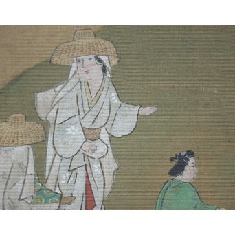 古絵巻 まくり 風俗画　Z200 