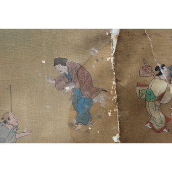 古絵巻 まくり 風俗画　Z200 