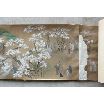 古絵巻 まくり 風俗画　Z200 