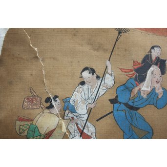 古絵巻 まくり 風俗画　Z200 