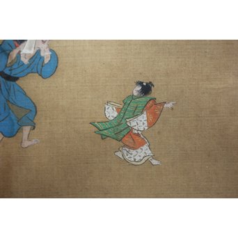 古絵巻 まくり 風俗画　Z200 