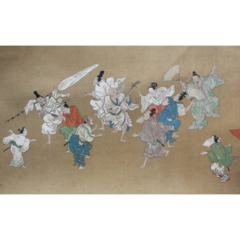 古絵巻 まくり 風俗画　Z200 