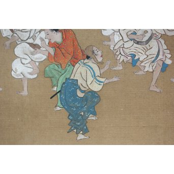 古絵巻 まくり 風俗画　Z200 