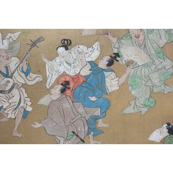 古絵巻 まくり 風俗画　Z200 