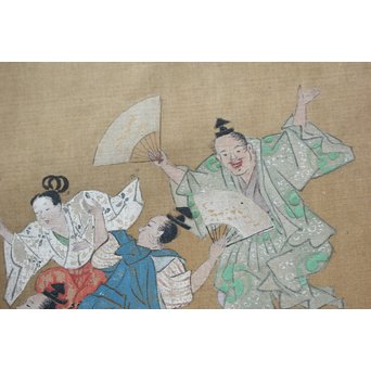 古絵巻 まくり 風俗画　Z200 