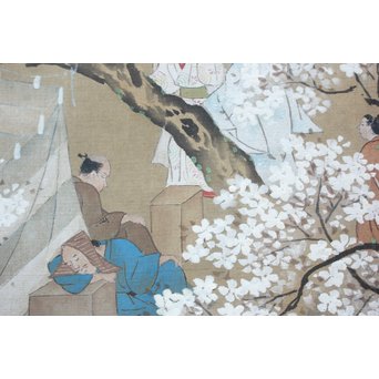 古絵巻 まくり 風俗画　Z200 