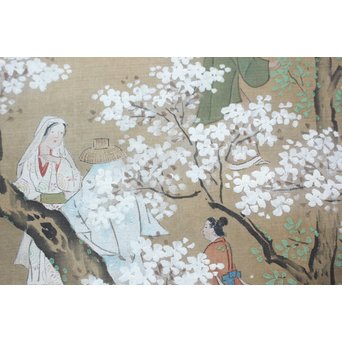 古絵巻 まくり 風俗画　Z200 