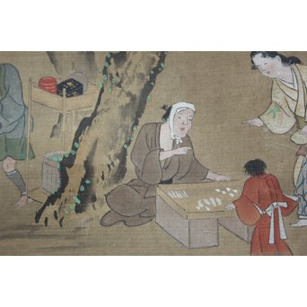 古絵巻 まくり 風俗画　Z200 