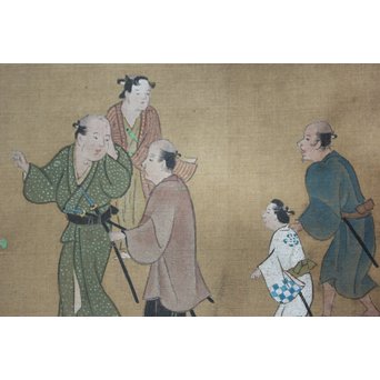 古絵巻 まくり 風俗画　Z200 