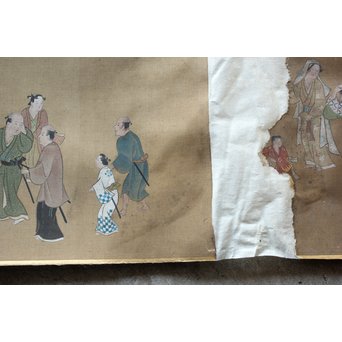 古絵巻 まくり 風俗画　Z200 