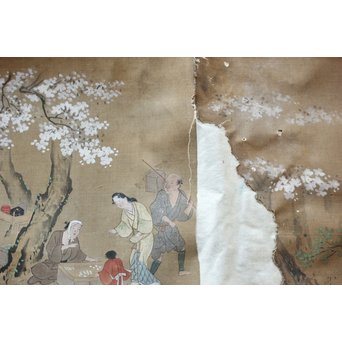 古絵巻 まくり 風俗画　Z200 