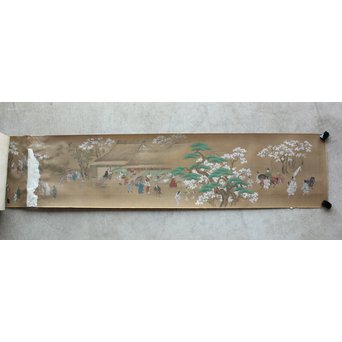 古絵巻 まくり 風俗画　Z200 