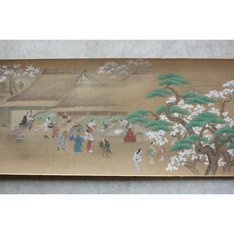 古絵巻 まくり 風俗画　Z200 