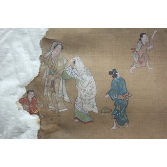 古絵巻 まくり 風俗画　Z200 