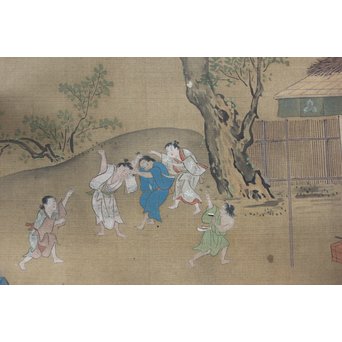 古絵巻 まくり 風俗画　Z200 