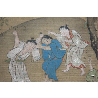 古絵巻 まくり 風俗画　Z200 