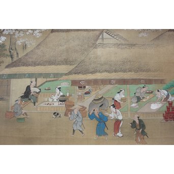 古絵巻 まくり 風俗画　Z200 