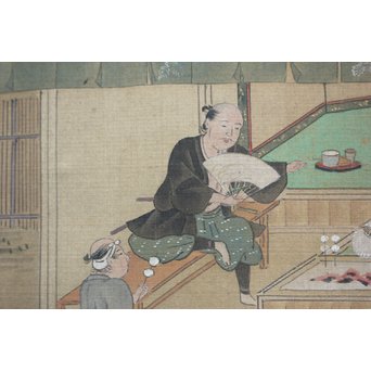 古絵巻 まくり 風俗画　Z200 