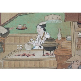 古絵巻 まくり 風俗画　Z200 