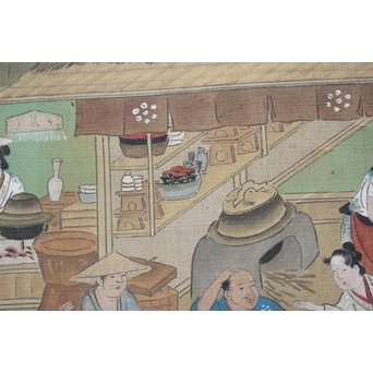 古絵巻 まくり 風俗画　Z200 