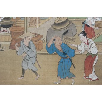 古絵巻 まくり 風俗画　Z200 