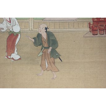 古絵巻 まくり 風俗画　Z200 