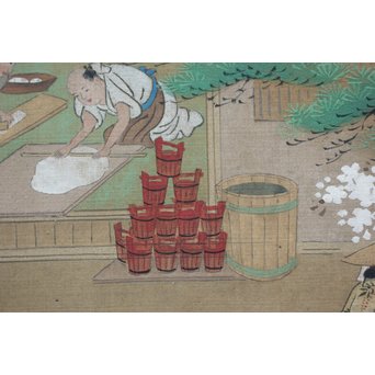 古絵巻 まくり 風俗画　Z200 