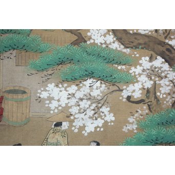 古絵巻 まくり 風俗画　Z200 