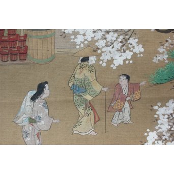 古絵巻 まくり 風俗画　Z200 