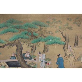 古絵巻 まくり 風俗画　Z200 