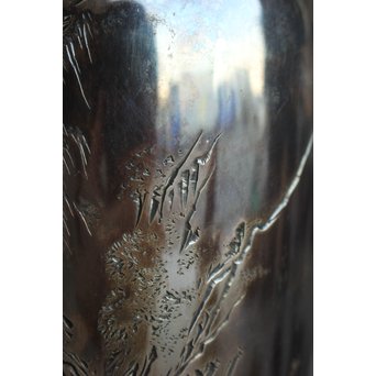 香川勝廣 片切彫純銀花瓶　M178 