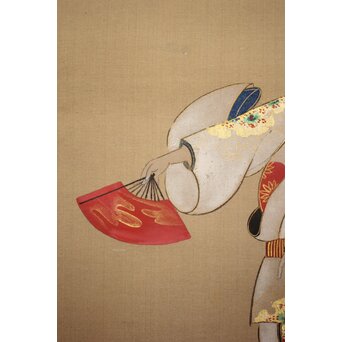 倣 岩佐又兵衛 風俗画 絹本掛軸3幅対　Z201 