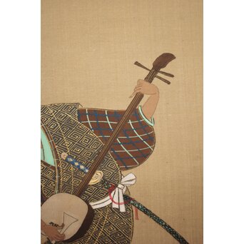 倣 岩佐又兵衛 風俗画 絹本掛軸3幅対　Z201 