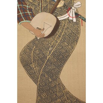 倣 岩佐又兵衛 風俗画 絹本掛軸3幅対　Z201 