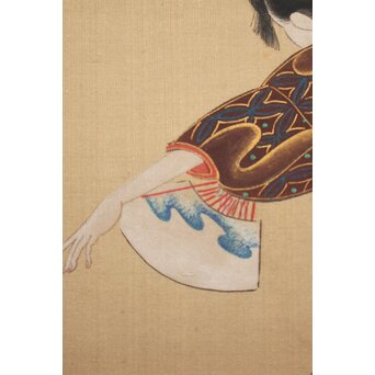 倣 岩佐又兵衛 風俗画 絹本掛軸3幅対　Z201 