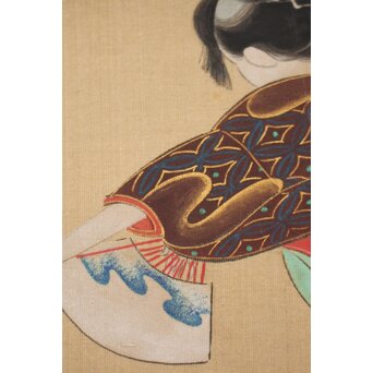 倣 岩佐又兵衛 風俗画 絹本掛軸3幅対　Z201 