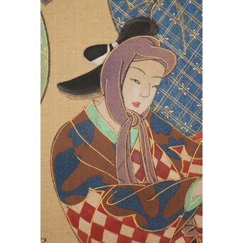 倣 岩佐又兵衛 風俗画 絹本掛軸3幅対　Z201 